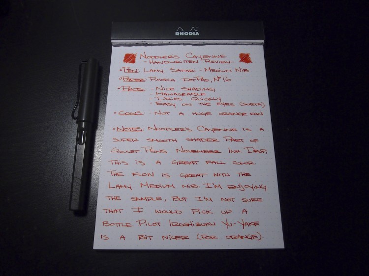 Noodler's Cayenne - Page1