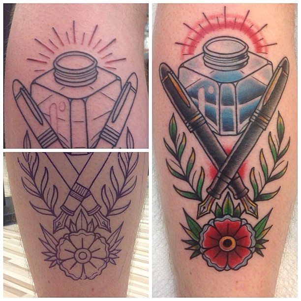 From stencil to outline to finished product.