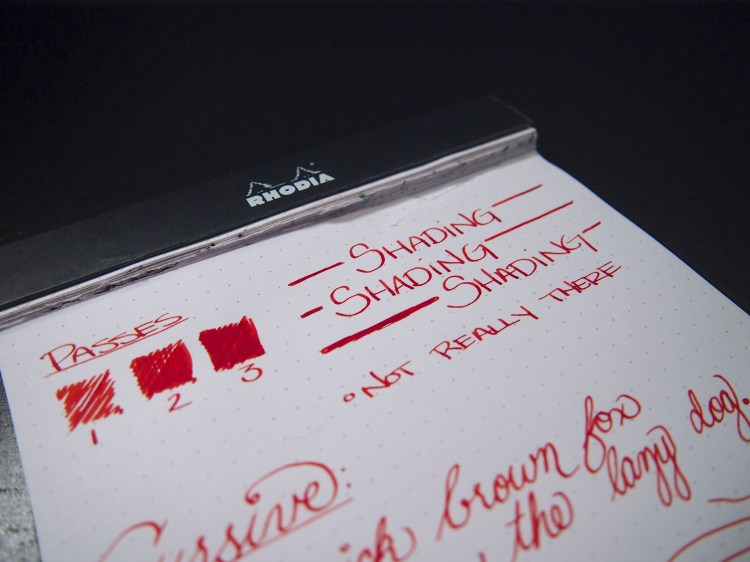 There's maybe a tiny bit of shading here. In smaller nibs, I doubt it'll show up.