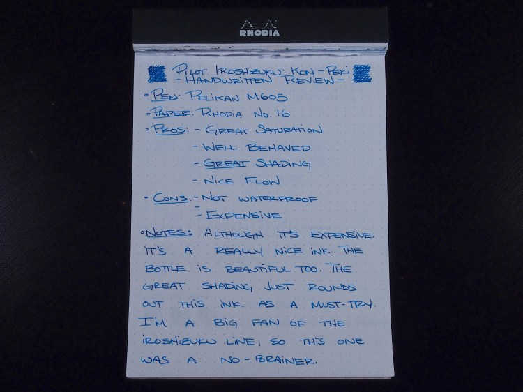 Pilot Iroshizuku Kon-Peki - Page 1