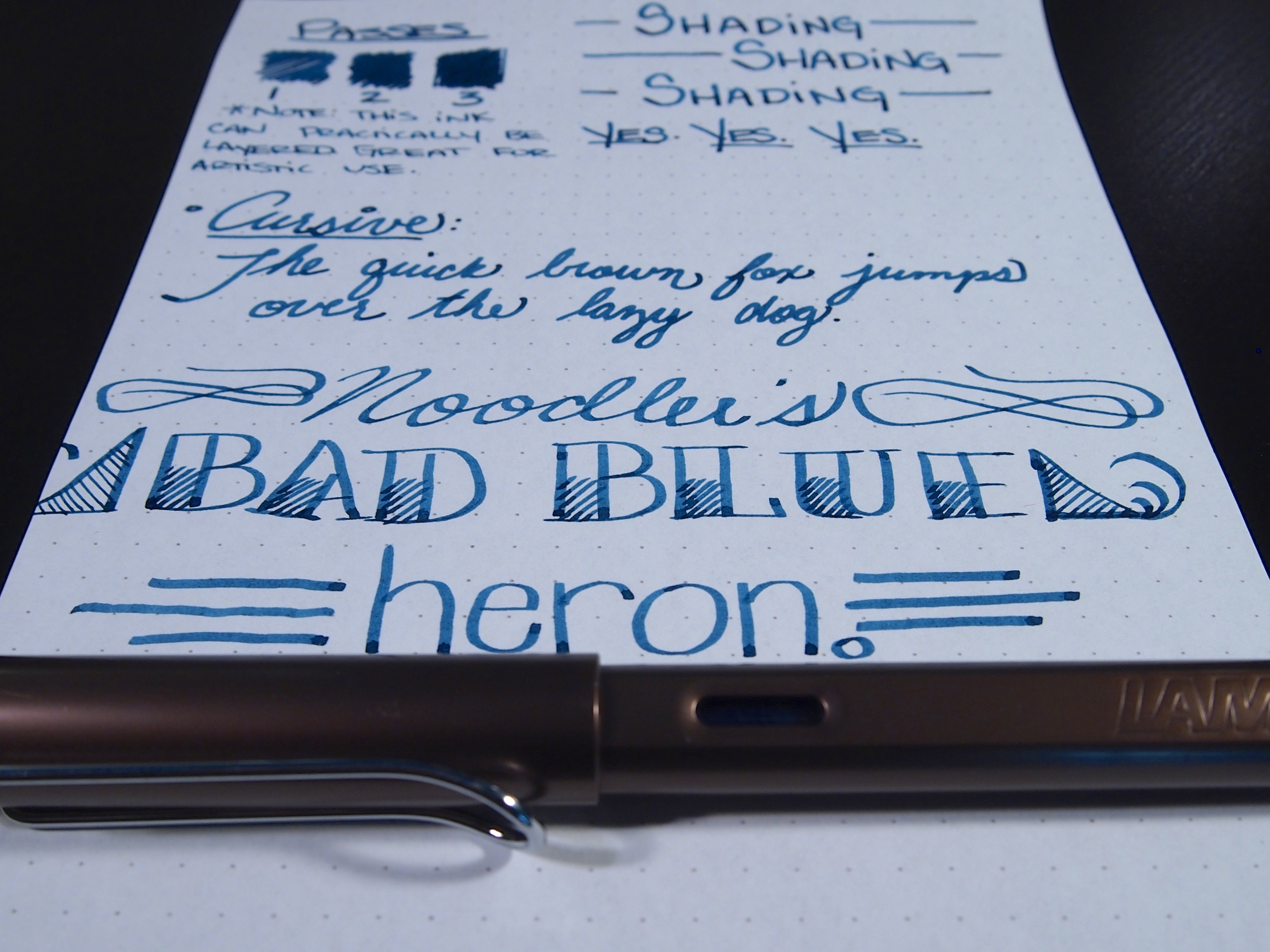 Noodler’s Bad Blue Heron – Handwritten Ink Review