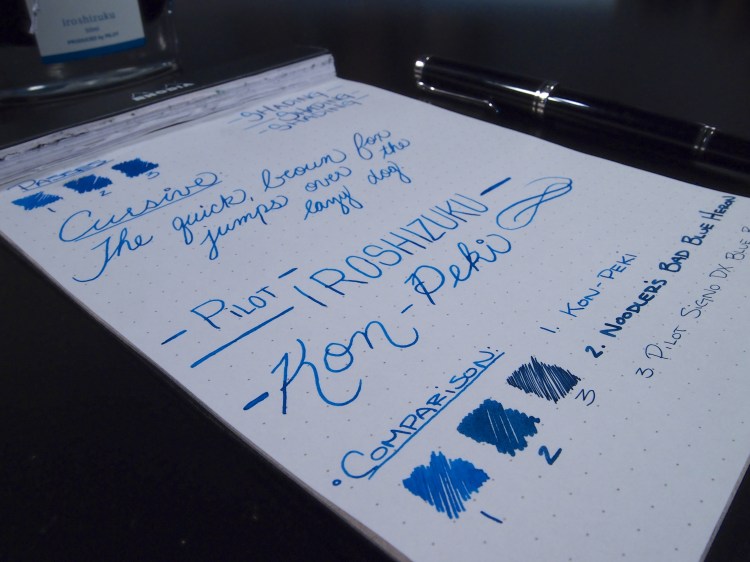 The flow and shading of this ink are great. At first, I thought it was a bit watery. After writing some more and noticing the quick dry time with the wonderful shading, all negative thoughts went away.