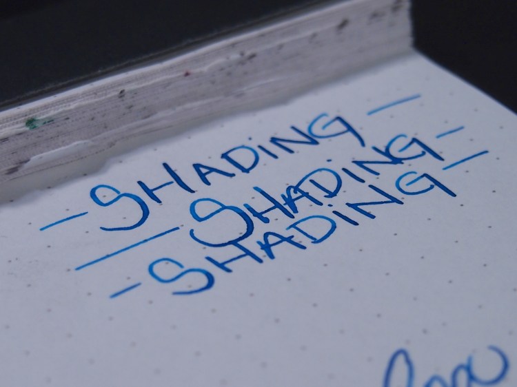 Close up of the shading test. This stuff would really shine in a broader nib. I can't wait to get some in my 3.8mm Pilot Parallel.