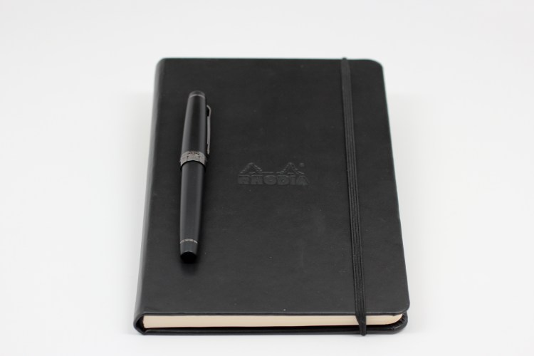Sailor 1911 Professional Gear Imperial Black Edition - Pen on Rhodia WebNotebook