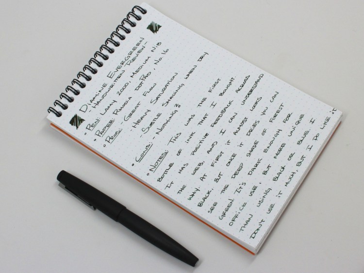 Diamine Evergreen Handwritten Review 4