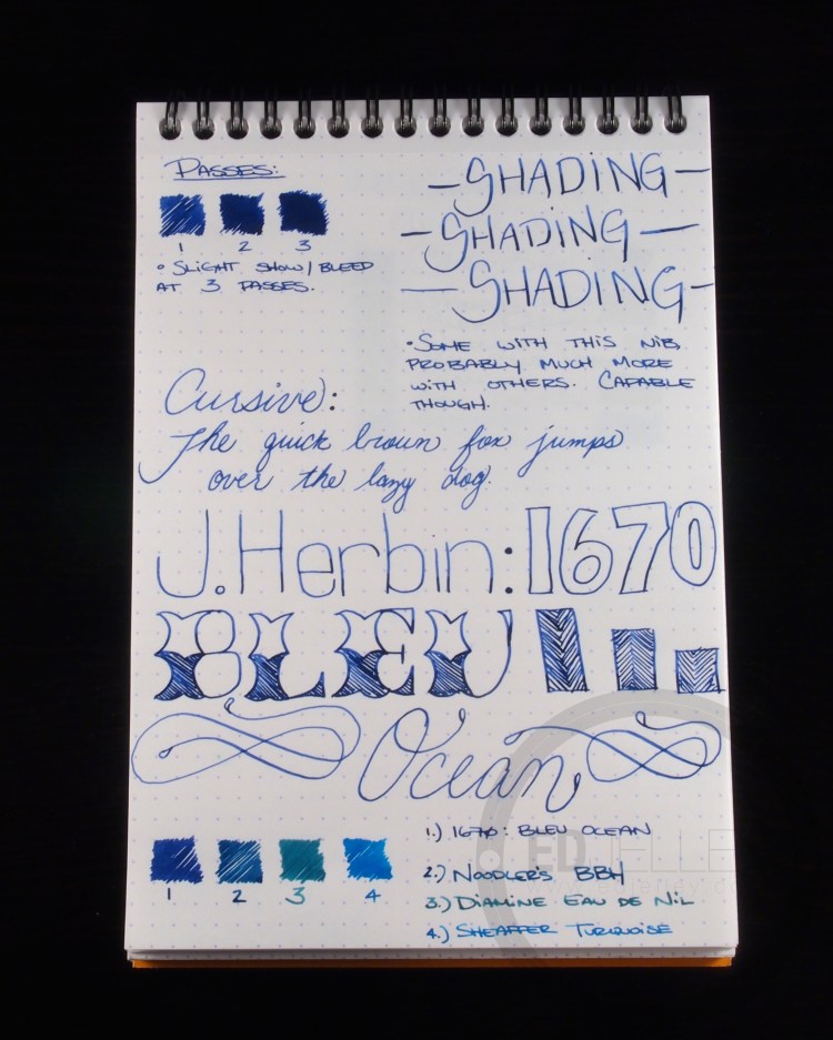 J. Herbin 1670 Bleu Ocean Ink Handwritten Review 2