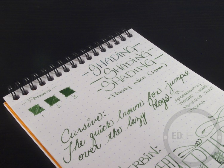 J. Herbin Vert Empire Fountain Pen Ink Handwritten Review 3