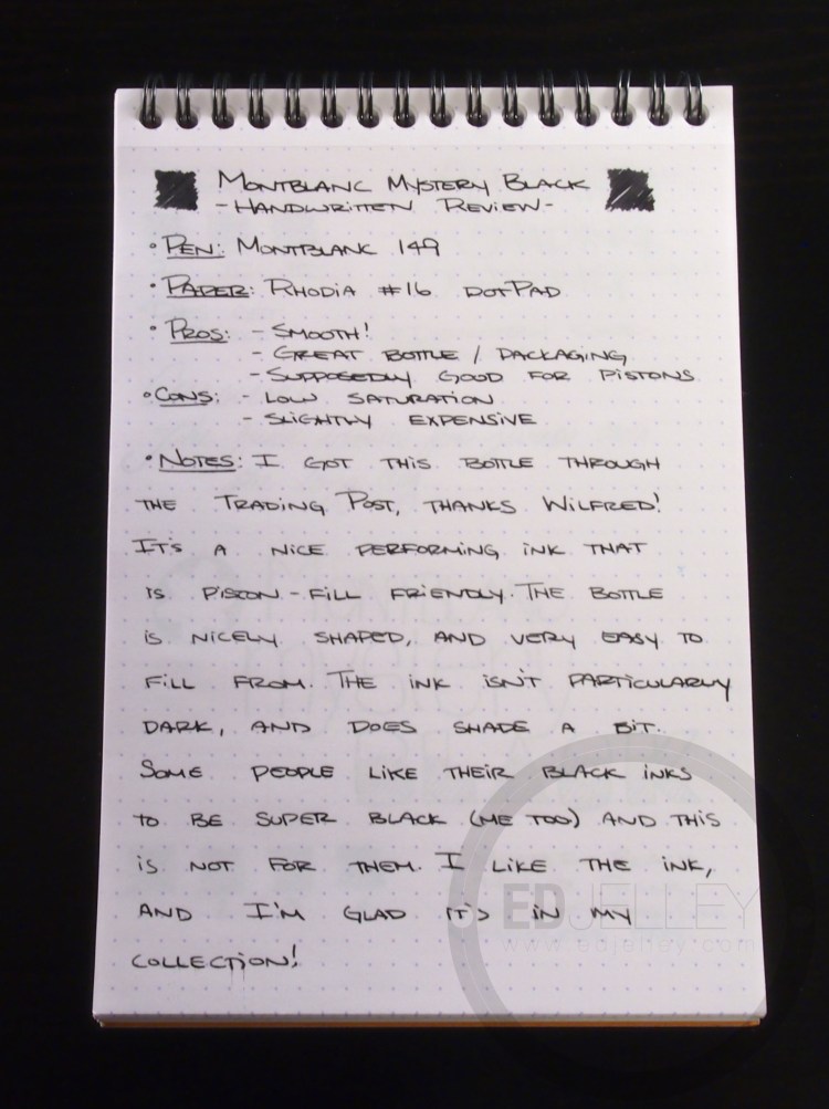 Montblanc Mystery Black Ink Handwritten Review 064 1