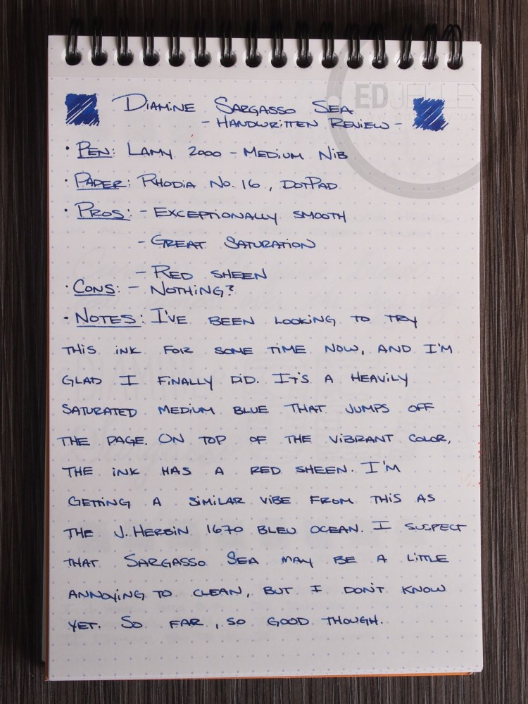 Diamine Sargasso Sea Foutnain Pen Ink 1