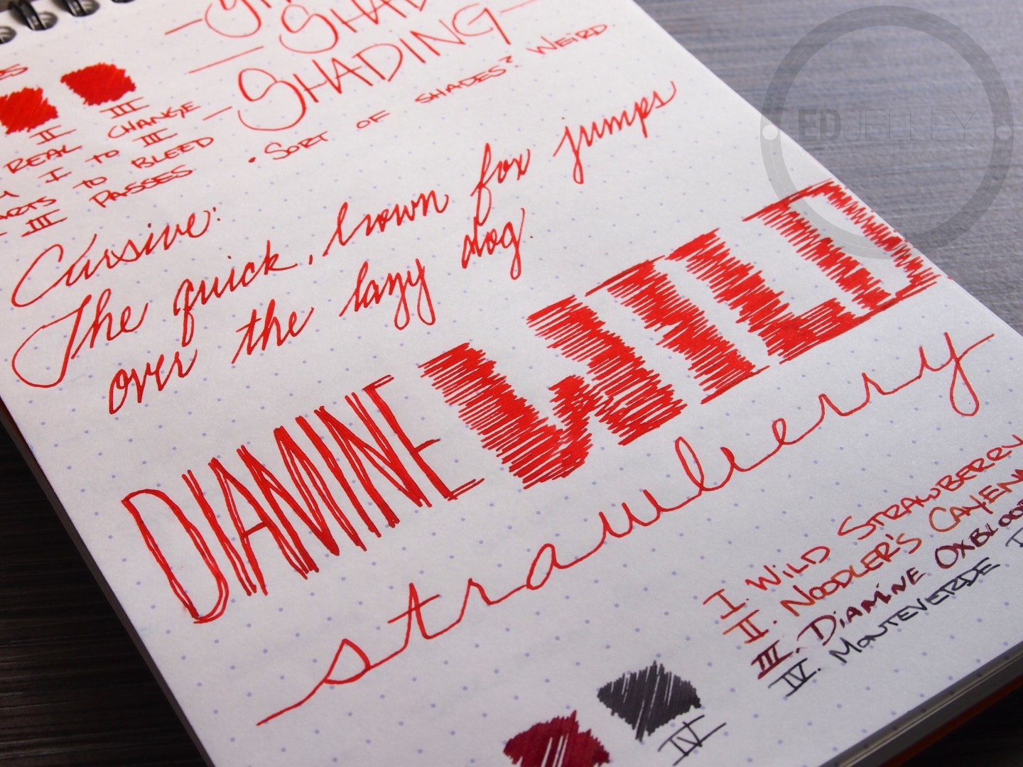 Diamine Wild Strawberry – Handwritten Ink Review – edjelley.com ...