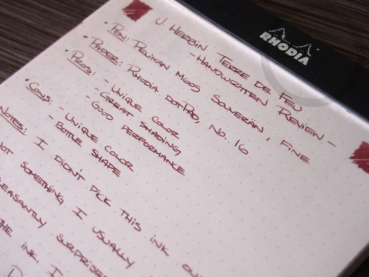 J. Herbin Terre de Feu Fountain Pen Ink Review 4