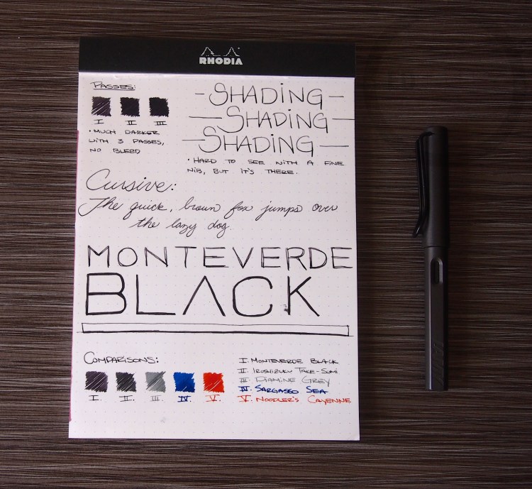 Monteverde Black Fountain Pen Ink Review 2