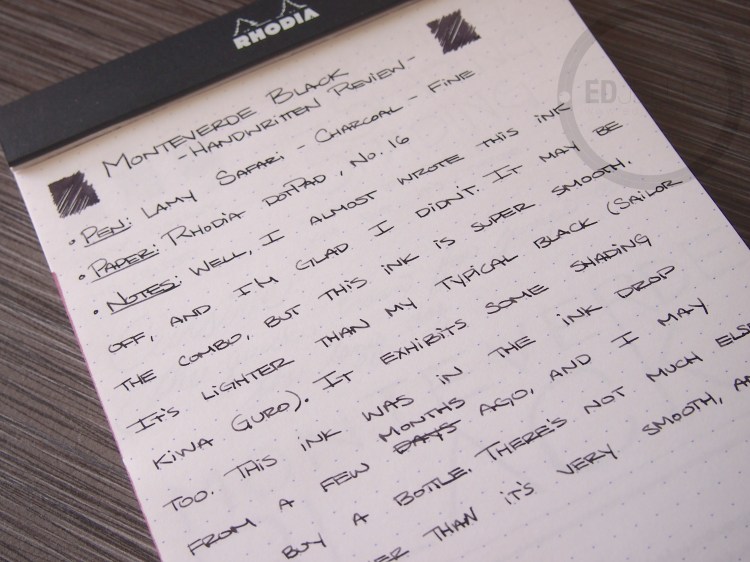Monteverde Black Fountain Pen Ink Review 3