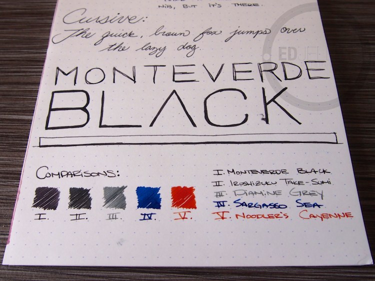 Monteverde Black Fountain Pen Ink Review 9