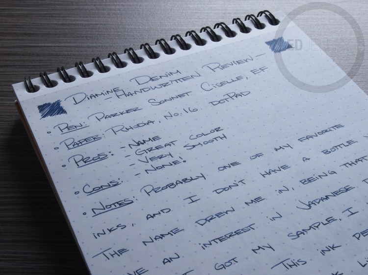 Diamine Denim Fountain Pen Ink Review 4