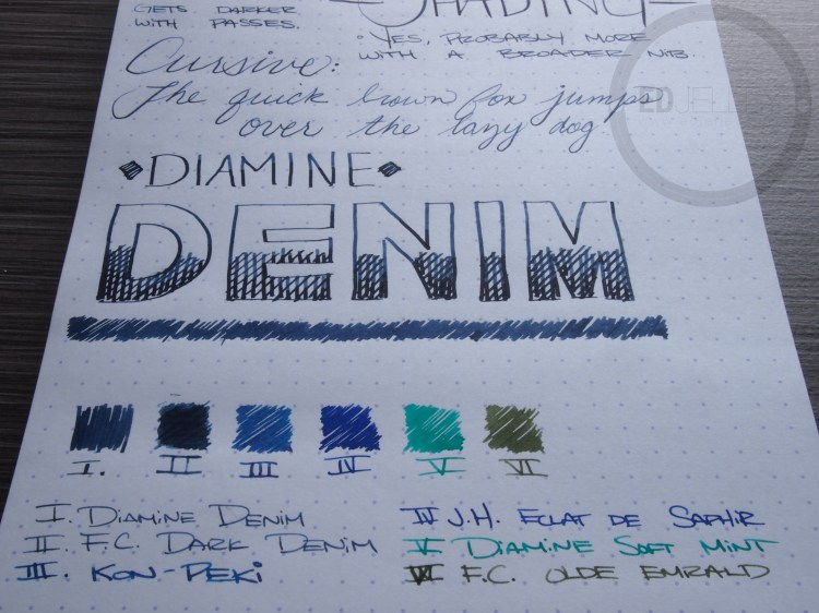 Diamine Denim Fountain Pen Ink Review 8