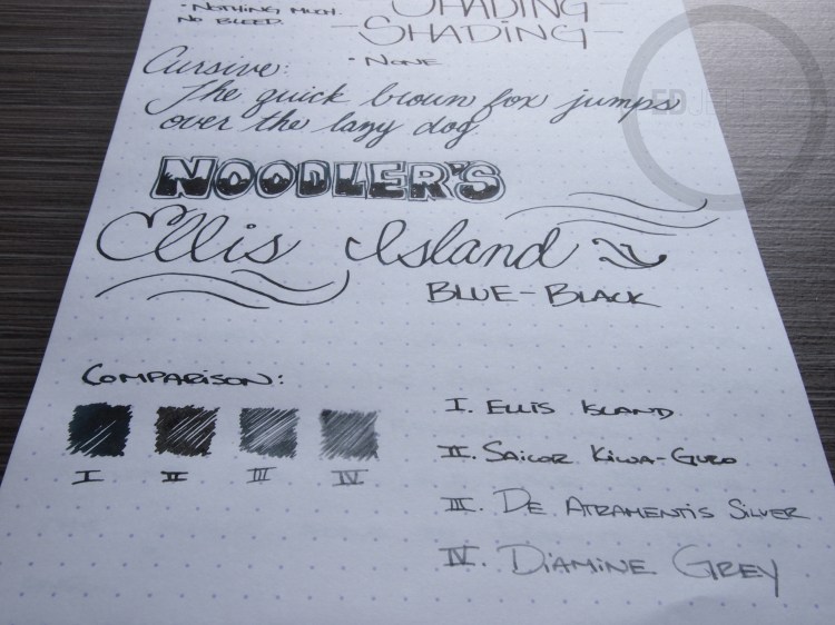 Noodler's Ellis Island Blue Black Fountain Pen Ink Review 9