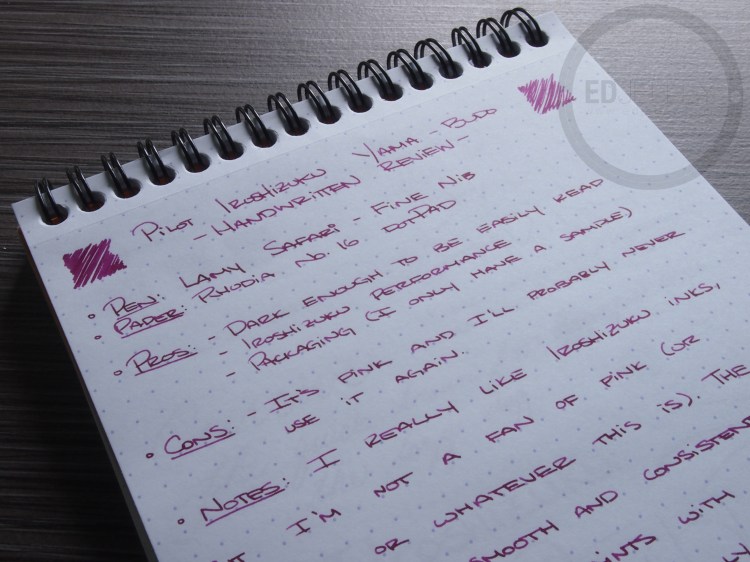 Pilot Iroshizuku yama-budo Foutnain Pen Ink Review 3