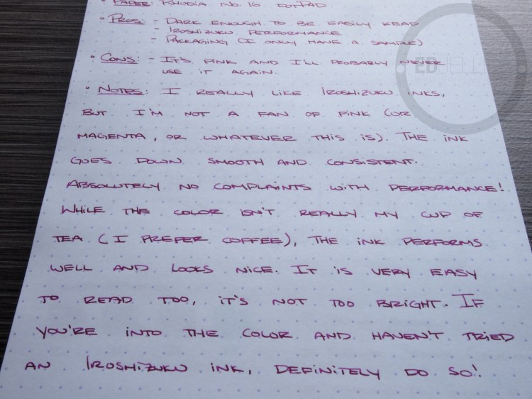 Pilot Iroshizuku yama-budo Foutnain Pen Ink Review 4