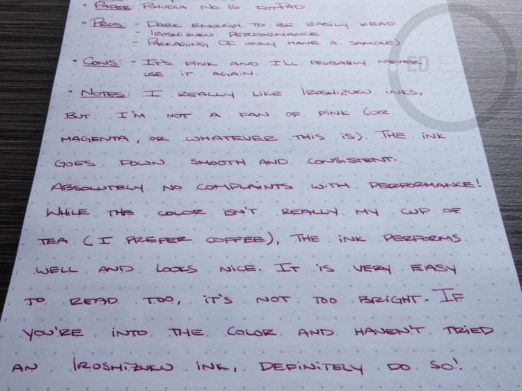 Pilot Iroshizuku yama-budo Foutnain Pen Ink Review 5