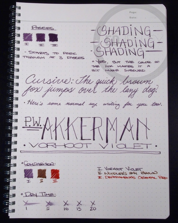 PW Akkerman Vorhoot Violet Fountain Pen Ink 1