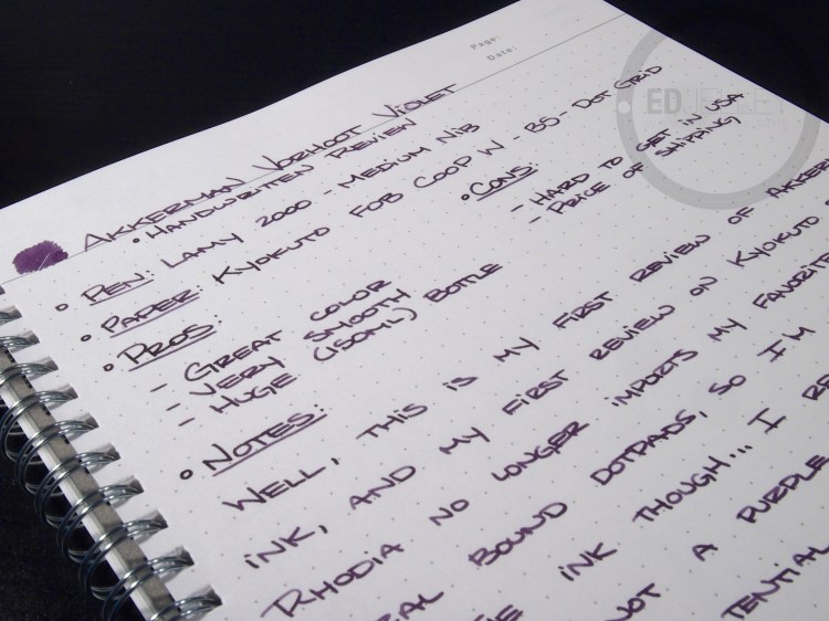 PW Akkerman Vorhoot Violet Fountain Pen Ink 3