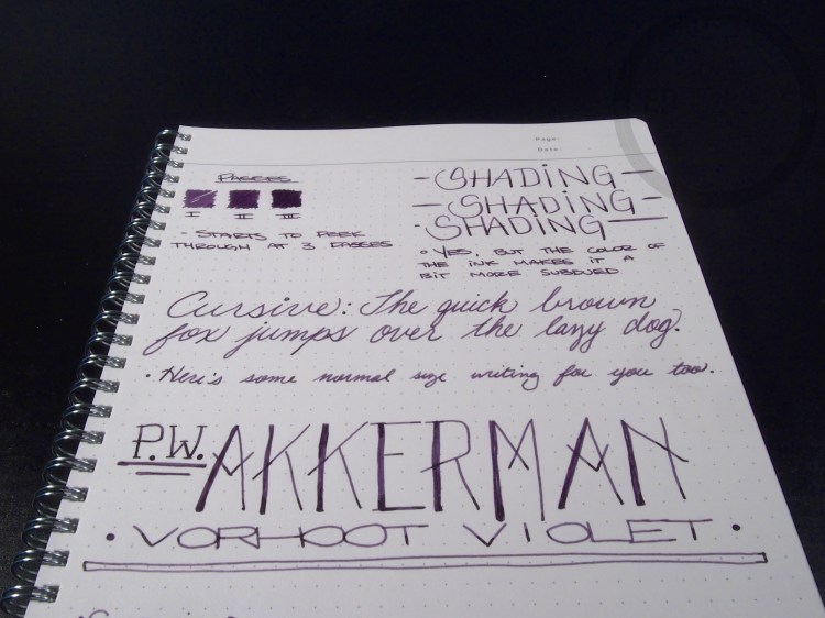 PW Akkerman Vorhoot Violet Fountain Pen Ink 8