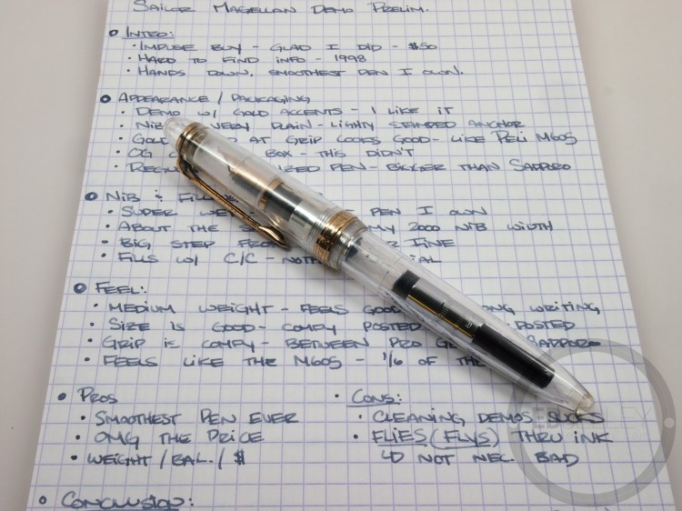 1998 Sailor Magellan Demonstrator Fountain Pen Review