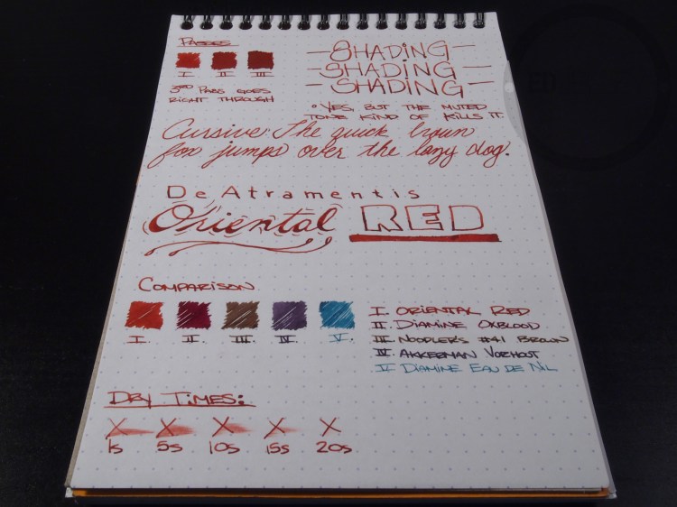 DeAtramentis Oriental Red Fountain Pen Ink Review 11