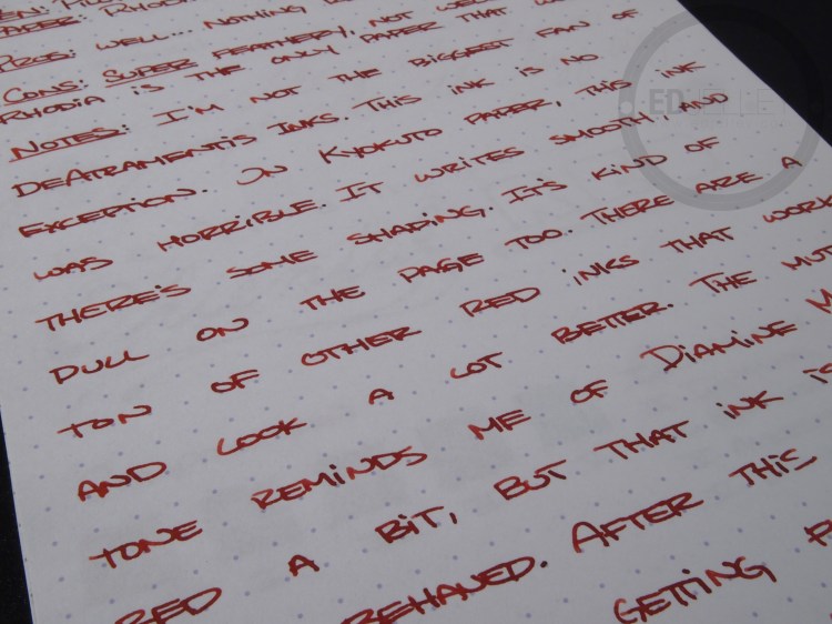 DeAtramentis Oriental Red Fountain Pen Ink Review 6