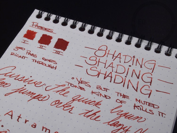 DeAtramentis Oriental Red Fountain Pen Ink Review 7