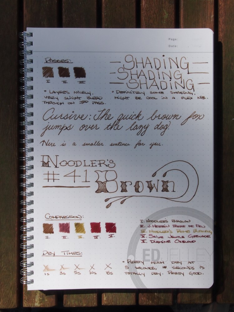Noodler's Brown #41 - Handwritten Fountain Pen Ink Review