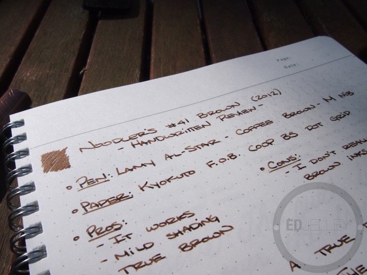 Noodler's Brown #41 - Handwritten Fountain Pen Ink Review