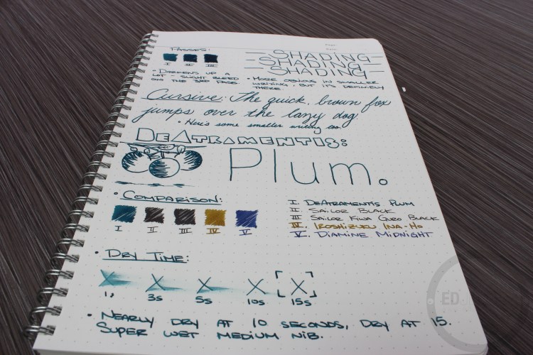 De Atramentis Plum Fountain Pen Ink Review