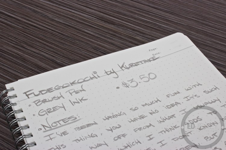 Kuretake Fudegokochi Brush Pen Review Grey