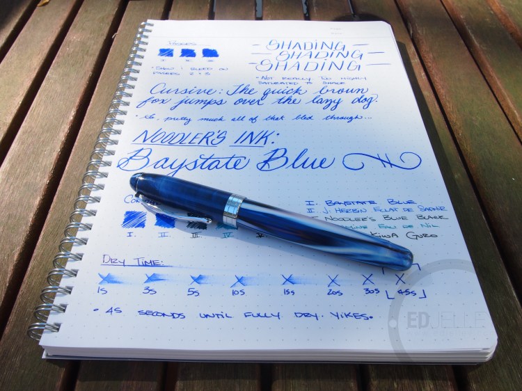 Noodler's Baystate Blue Fountain Pen Ink Review