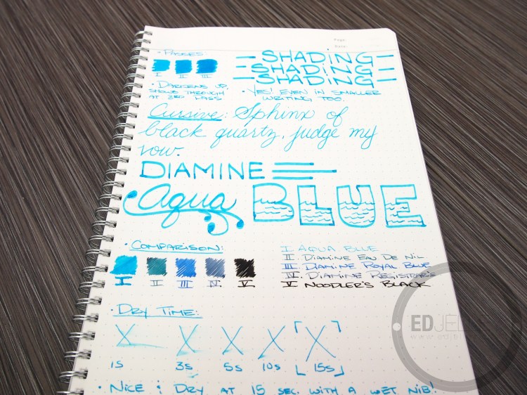 Diamine Aqua Blue Fountain Pen Ink Review