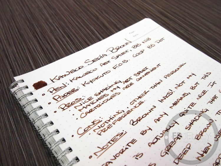Kaweco Sepia Brown Fountain Pen Ink Review