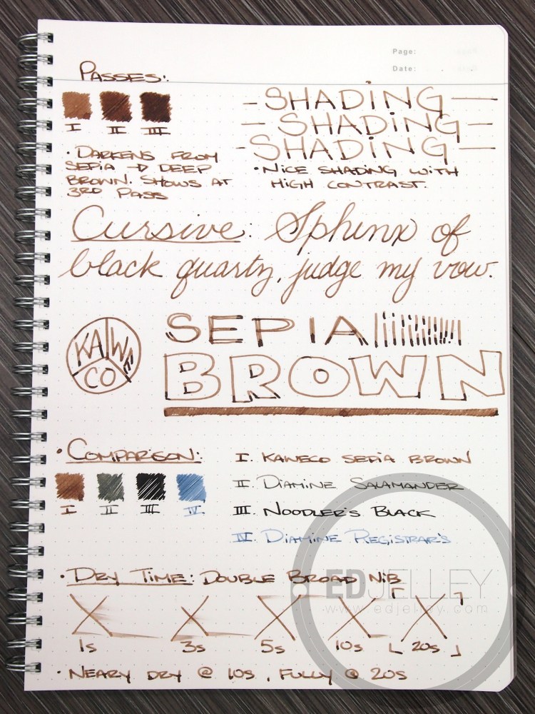 Kaweco Sepia Brown Fountain Pen Ink Review