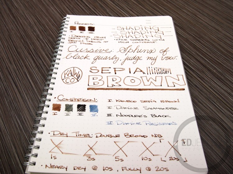 Kaweco Sepia Brown Fountain Pen Ink Review