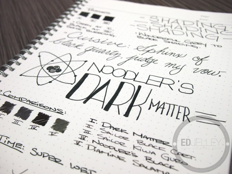 Noodler's Dark Matter Ink Fountain Pen Ink Review