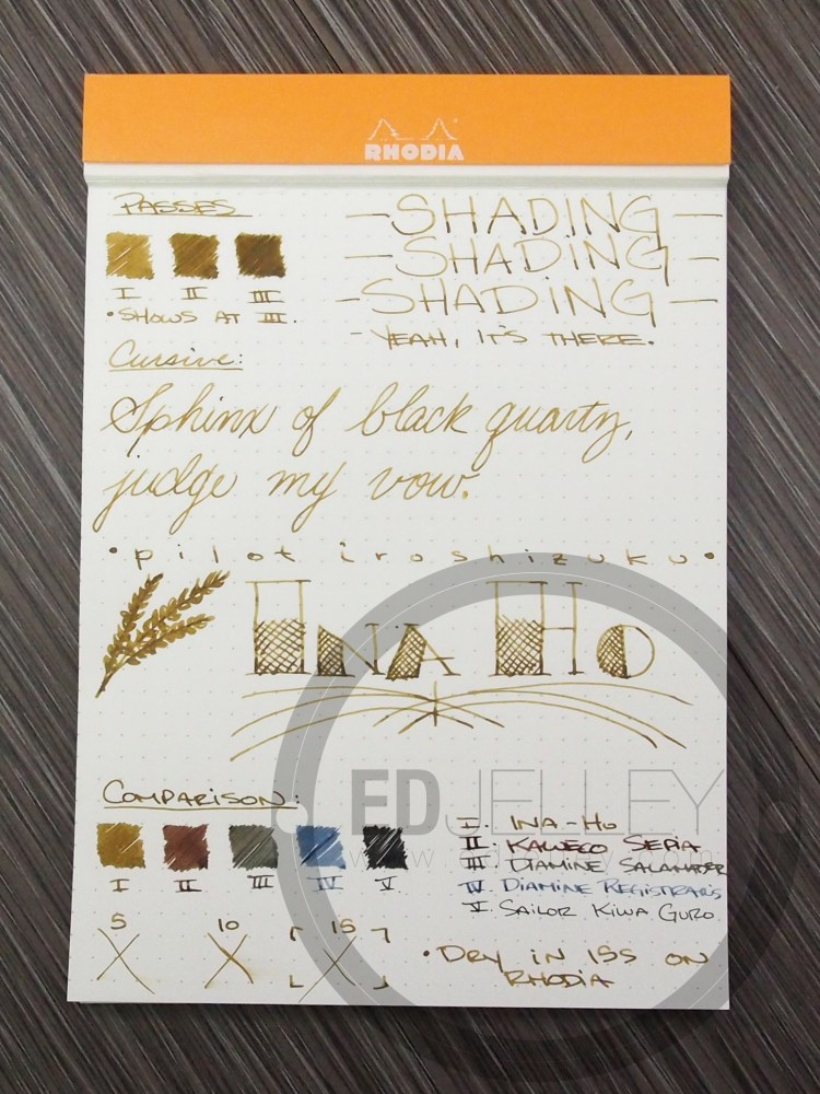 Pilot Iroshizuku Ina-Ho Fountain Pen Ink Review