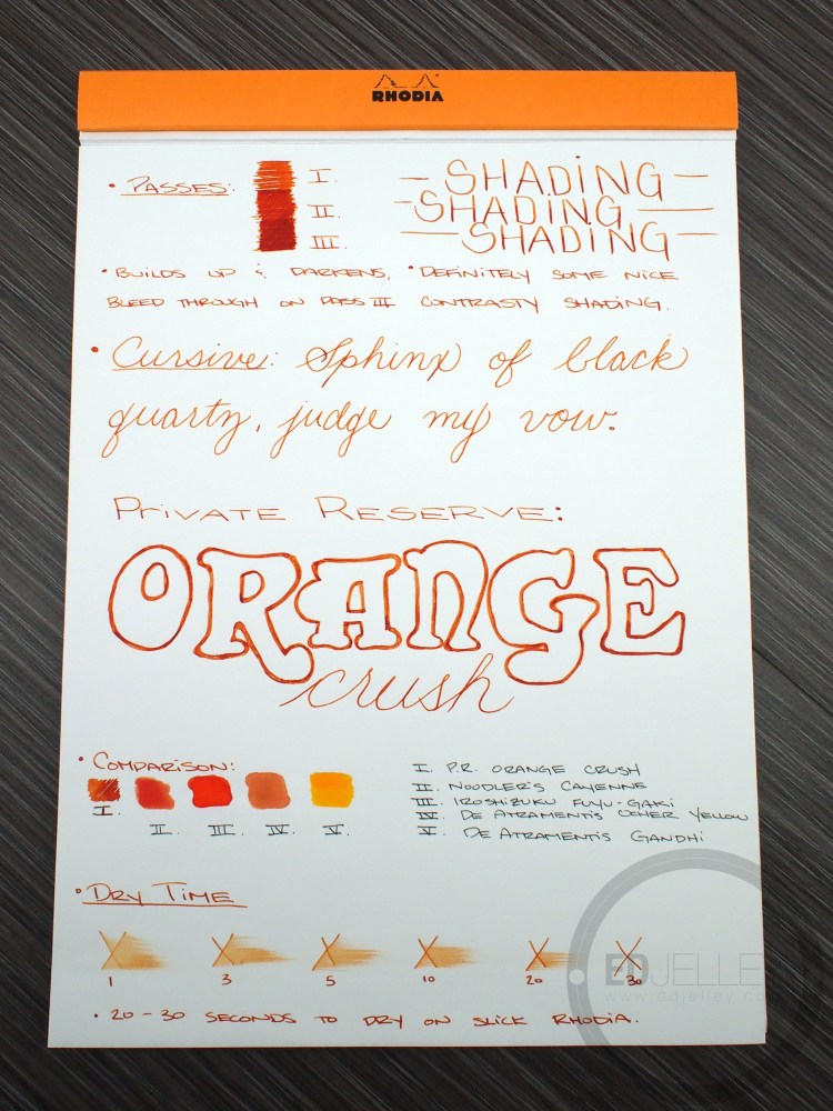 Private Reserve Orange Crush Ink Review
