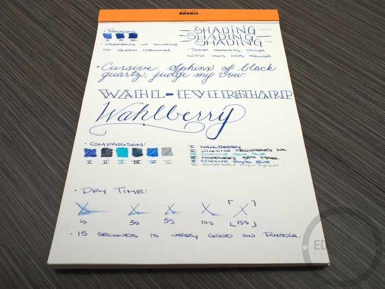 Wahl Eversharp Wahlberry Fountain Pen Ink Review