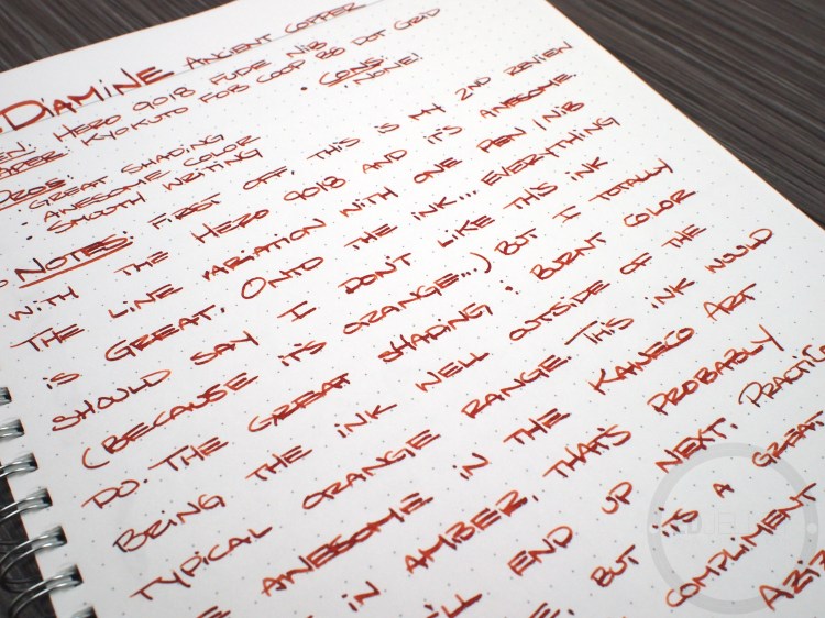 Diamine Ancient Copper Fountain Pen Ink Review