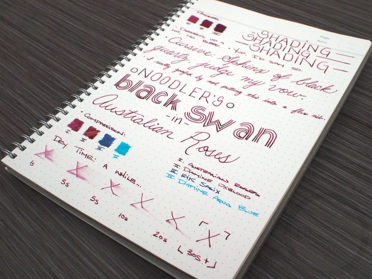 Noodler's Black Swan in Australian Roses Fountain Pen Ink Review