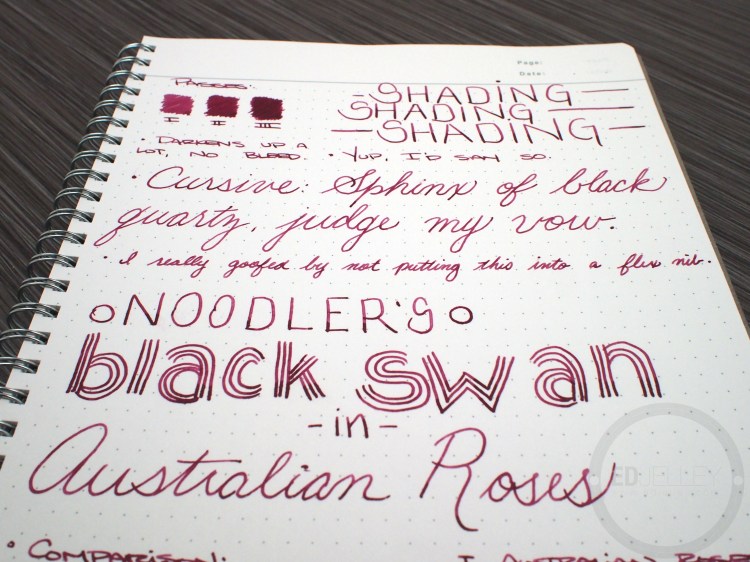 Noodler's Black Swan in Australian Roses Fountain Pen Ink Review
