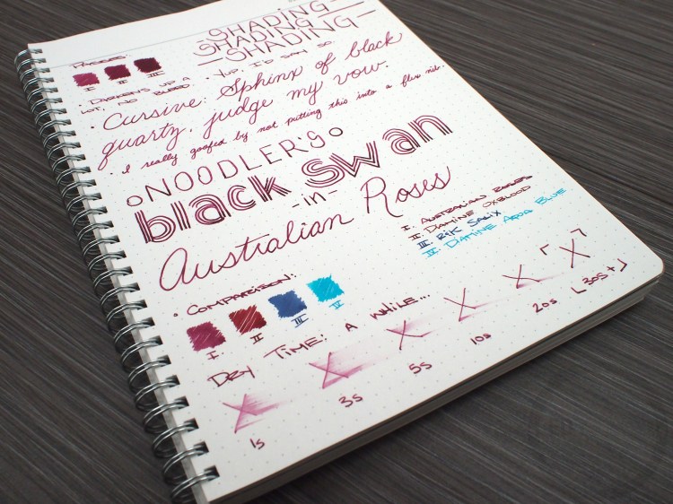 Noodler's Black Swan in Australian Roses Fountain Pen Ink Review