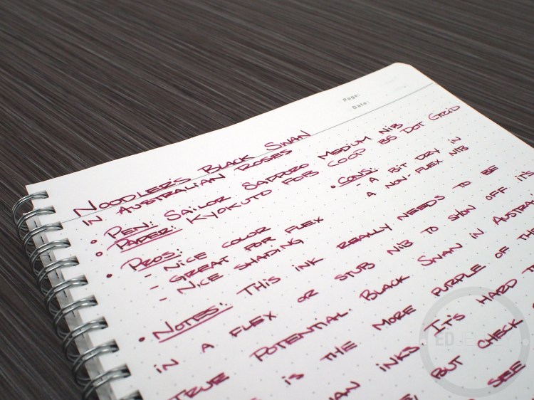 Noodler's Black Swan in Australian Roses Fountain Pen Ink Review