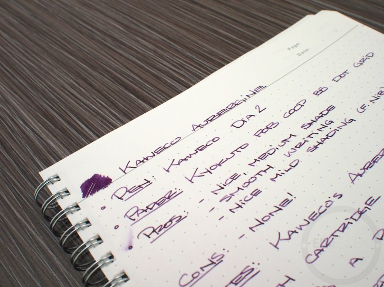 Kaweco Aubergine Fountain Pen Ink Review 3